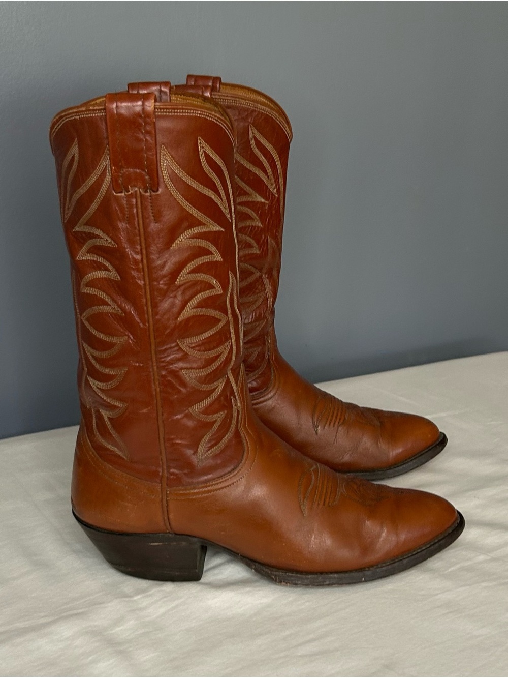 Vintage Nocona Boots Western Cowboy Boots Mens 9.5 D Brown Leather Style 4775